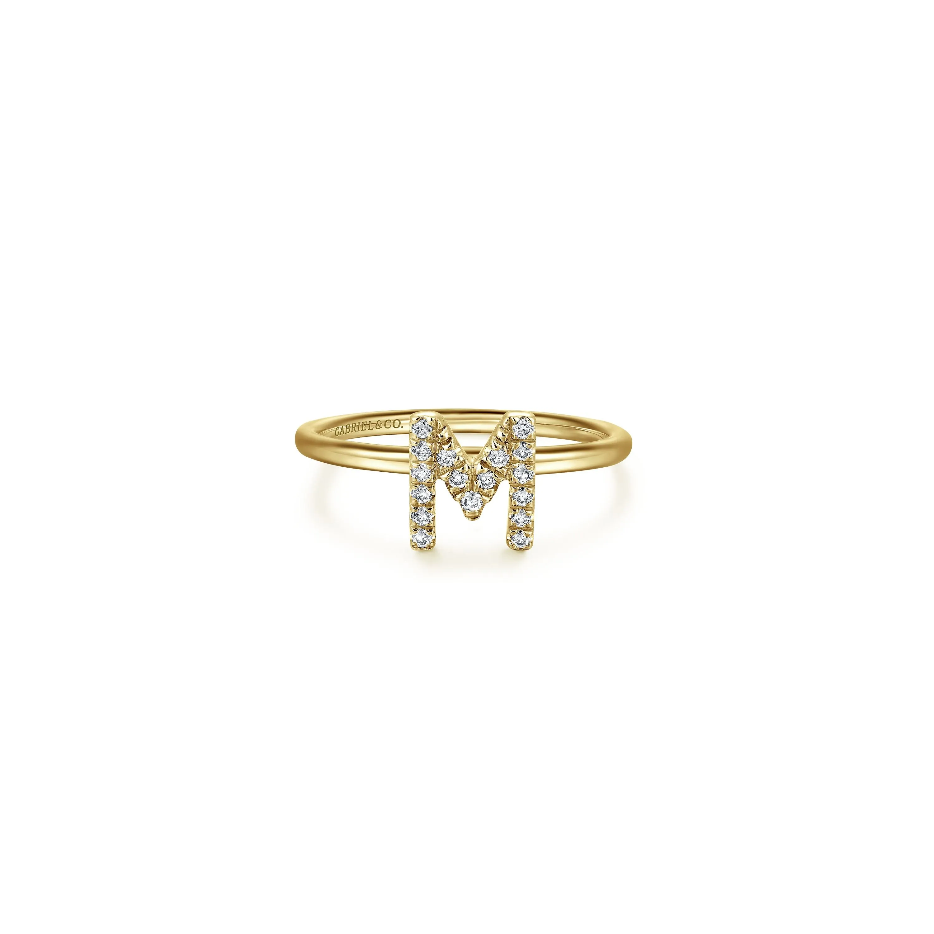 Gabriel 14K Gold Pavé Diamond Initial Ring