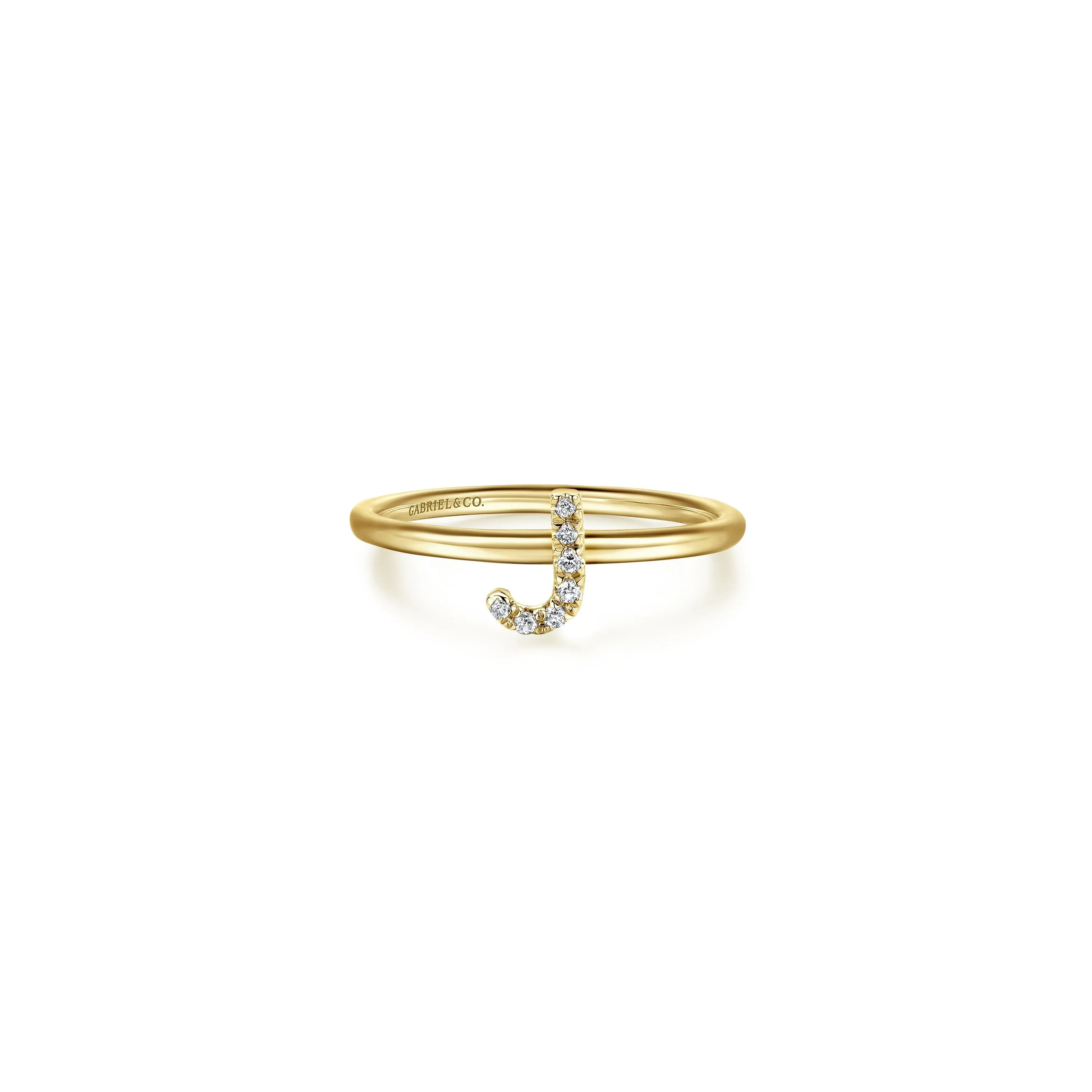 Gabriel 14K Gold Pavé Diamond Initial Ring