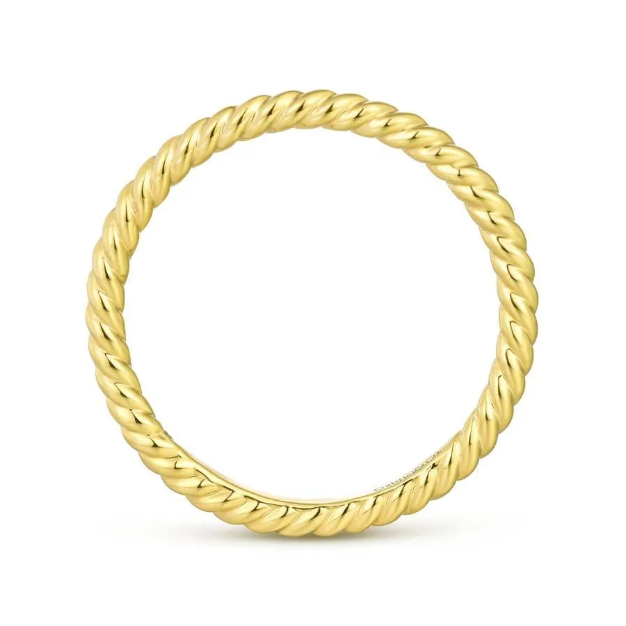 Gabriel & Co. Stackable 14K Yellow Gold Twisted Rope Stackable Ring