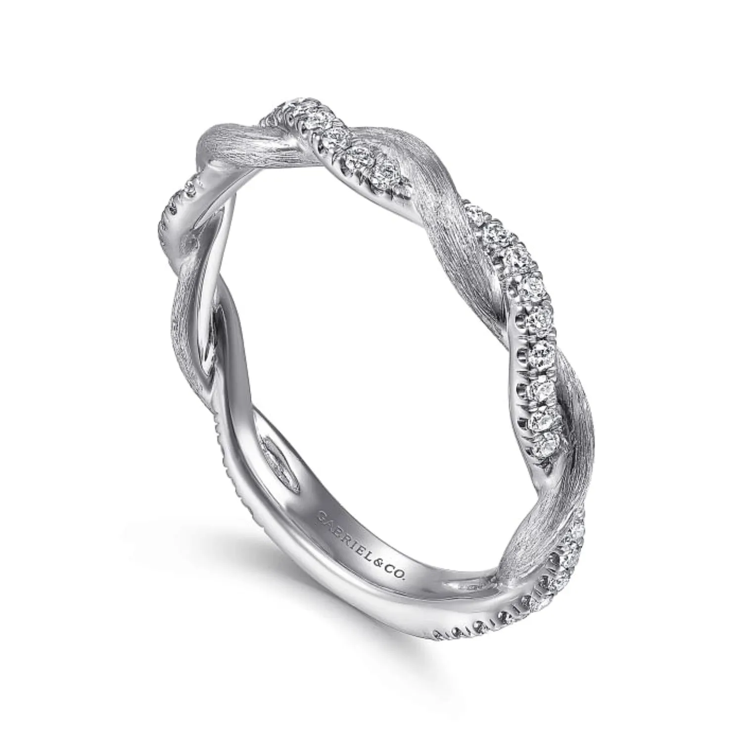 Gabriel & Co. Twisted Diamond Stackable Ring