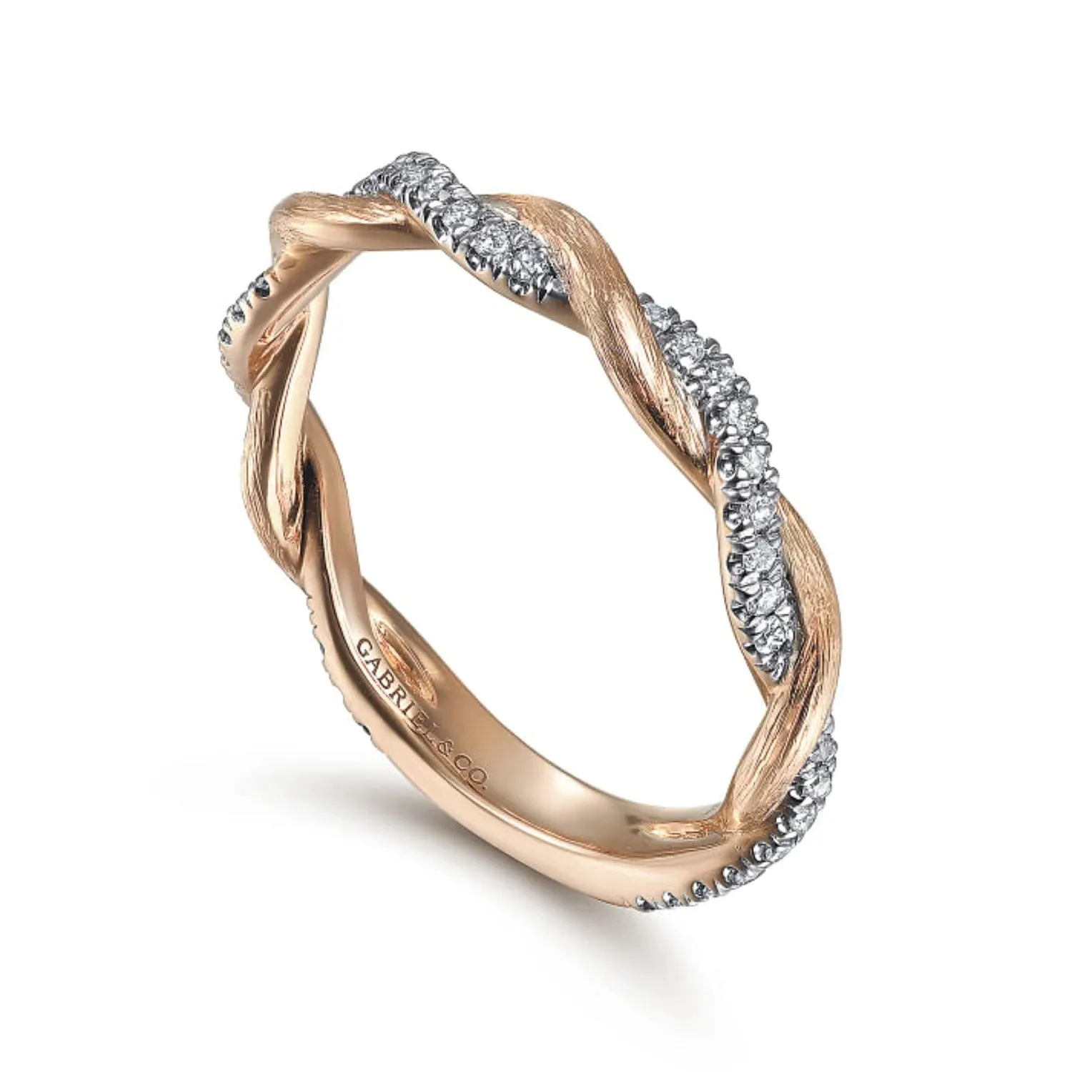 Gabriel & Co. Twisted Diamond Stackable Ring