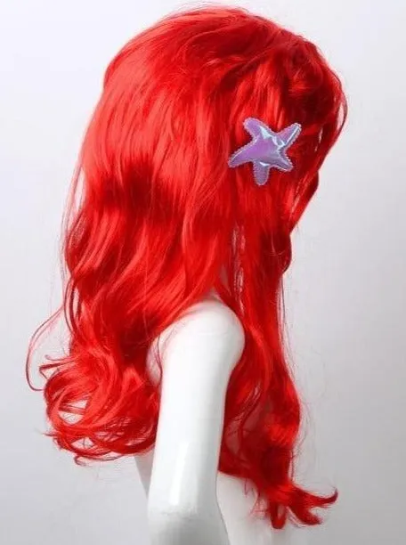 Girls Red Mermaid Cosplay Wig