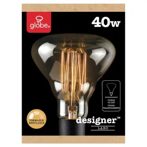 Globe Electric Designer Labo 40 W G40 Decorative Incandescent Bulb E26 (Medium) Amber 1 pk