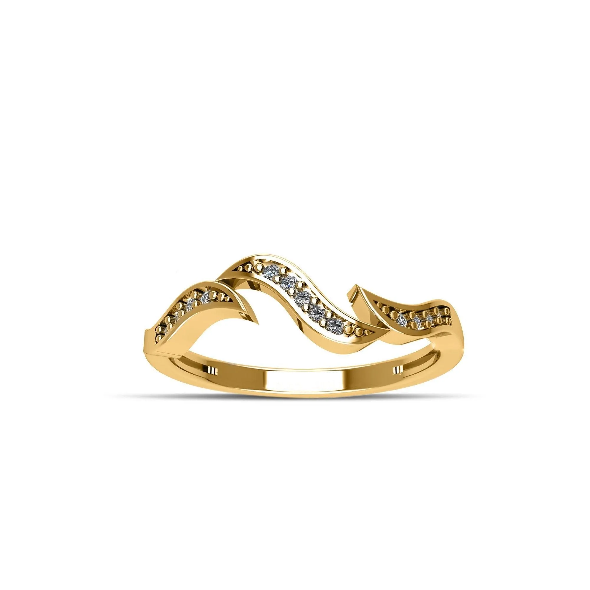 Gold Plated Cubic Zirconia Fashion Stackable Ring in Sterling Silver