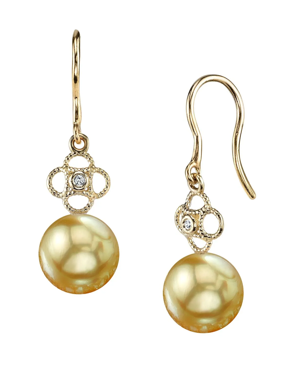 Golden South Sea Pearl & Diamond Harper Earrings