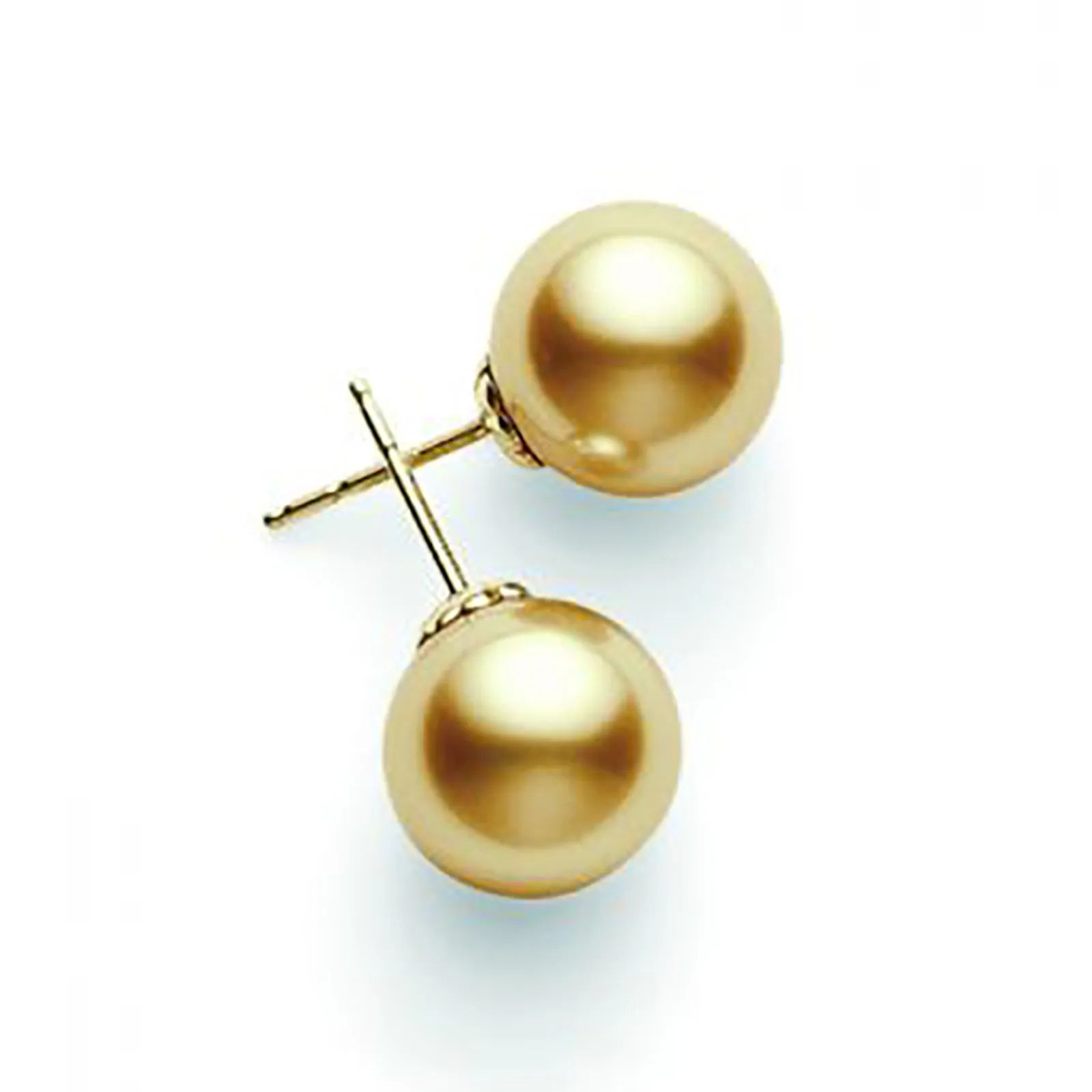 Golden South Sea Stud Earrings 18K Yellow Gold