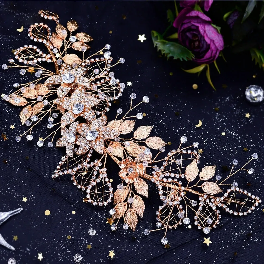 Handmade Rhinestone Bridal Headband for Women