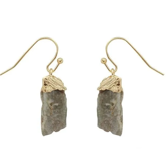 Healing Quartz Nuggets Dangle Earrings