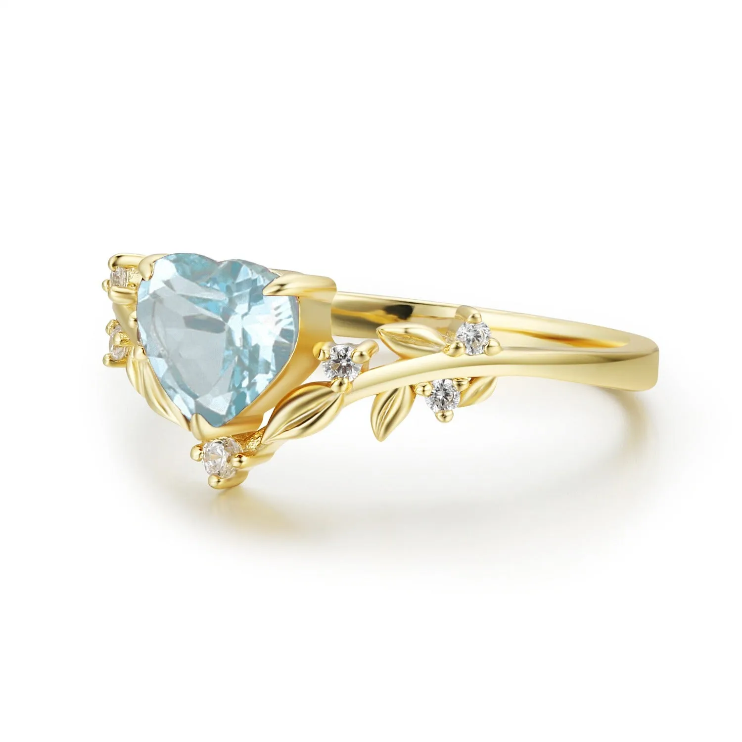 Heart’s Desire Aquamarine Ring (Yellow Gold)©