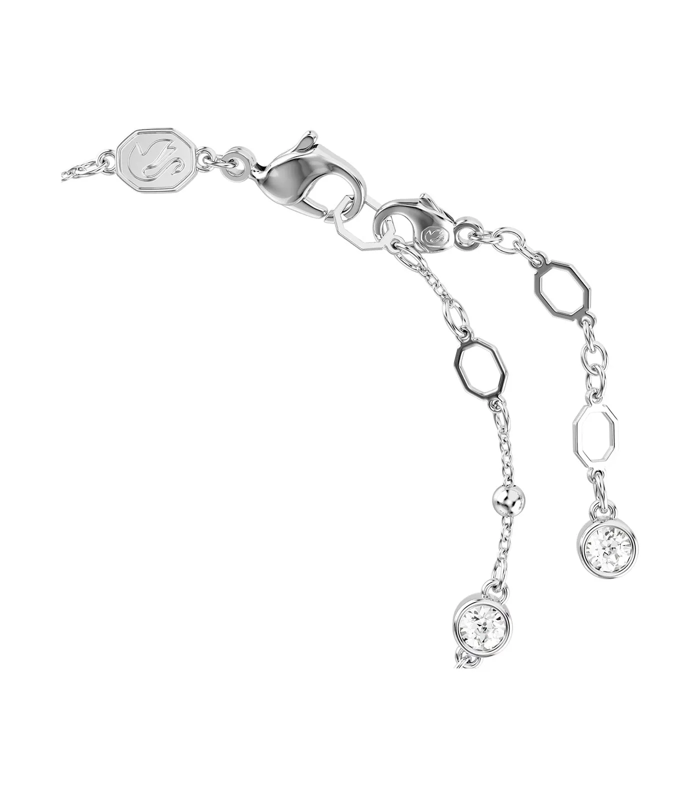 Imber Bracelet Round Cut, White, Rhodium Plated White