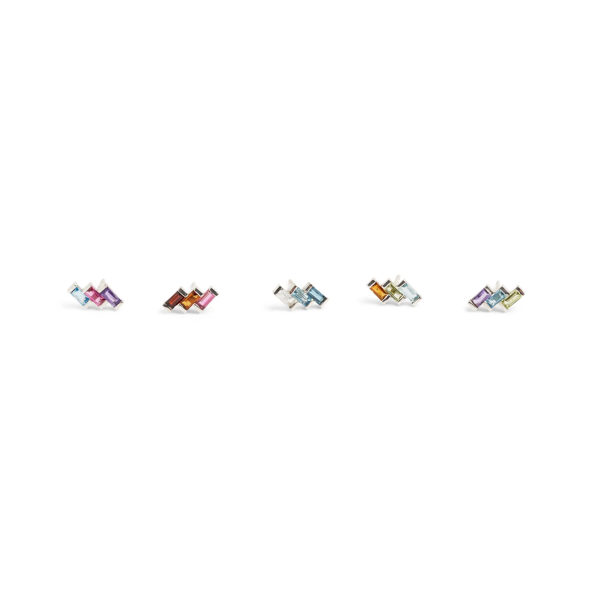 Juicy Triple Gem Stud Earring (Single)