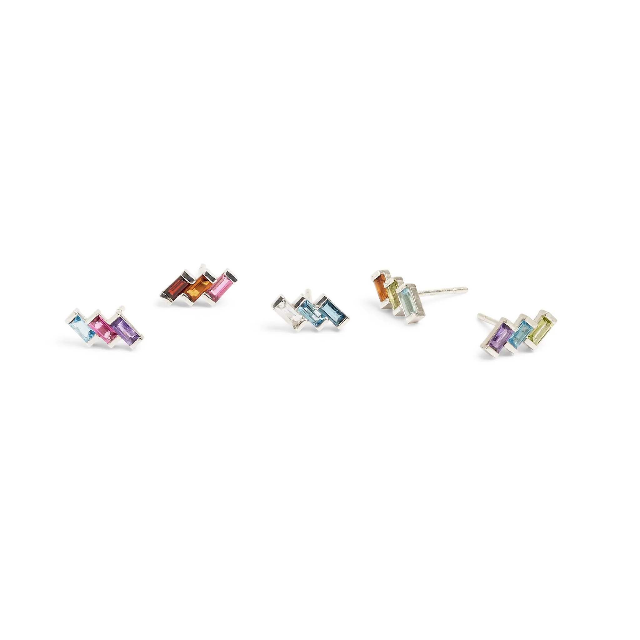 Juicy Triple Gem Stud Earring (Single)