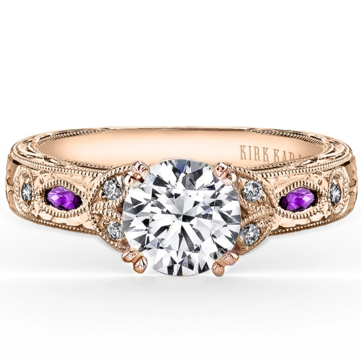 Kirk Kara "Dahlia" Marquise-Cut Vintage Amethyst Diamond Engagement Ring