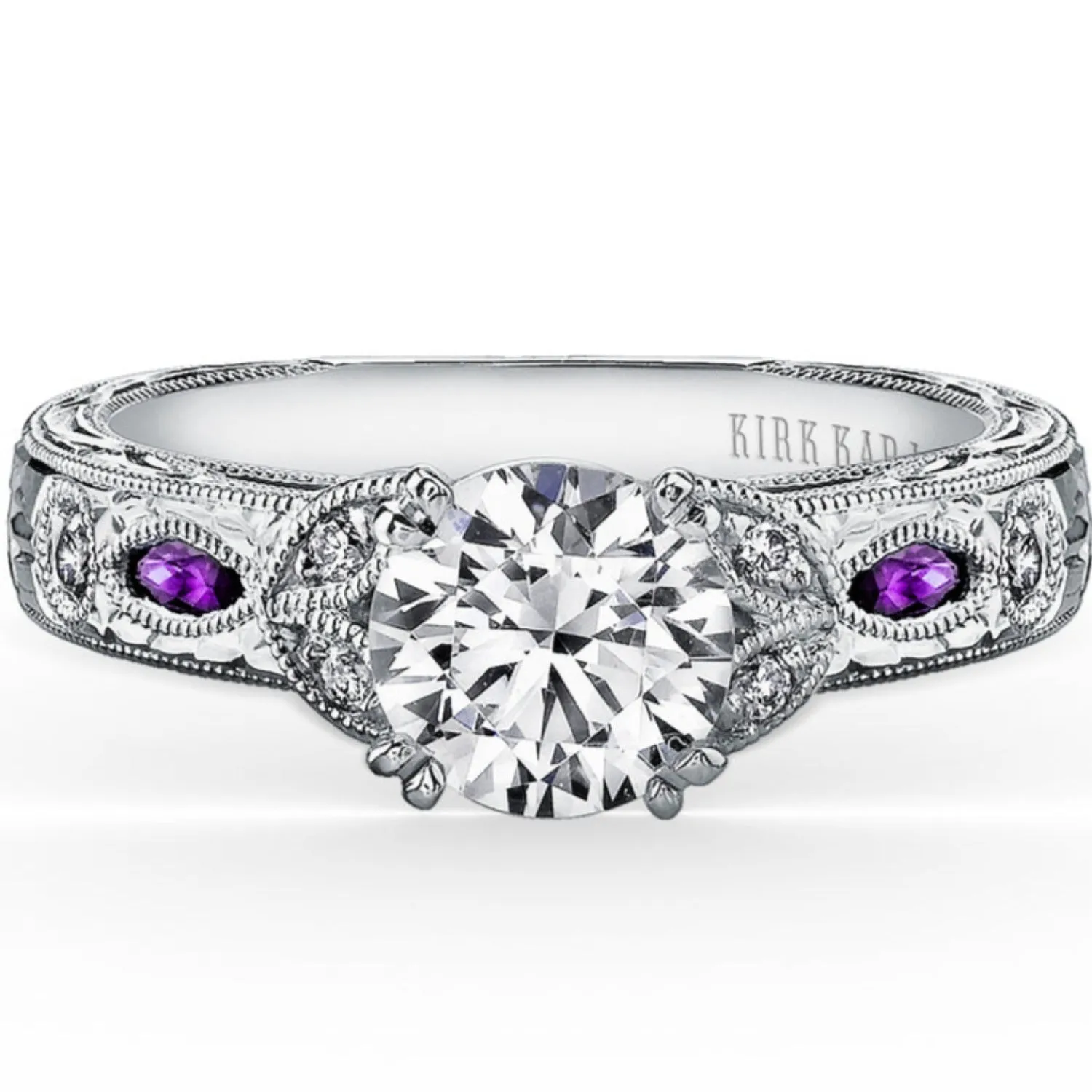 Kirk Kara "Dahlia" Marquise-Cut Vintage Amethyst Diamond Engagement Ring