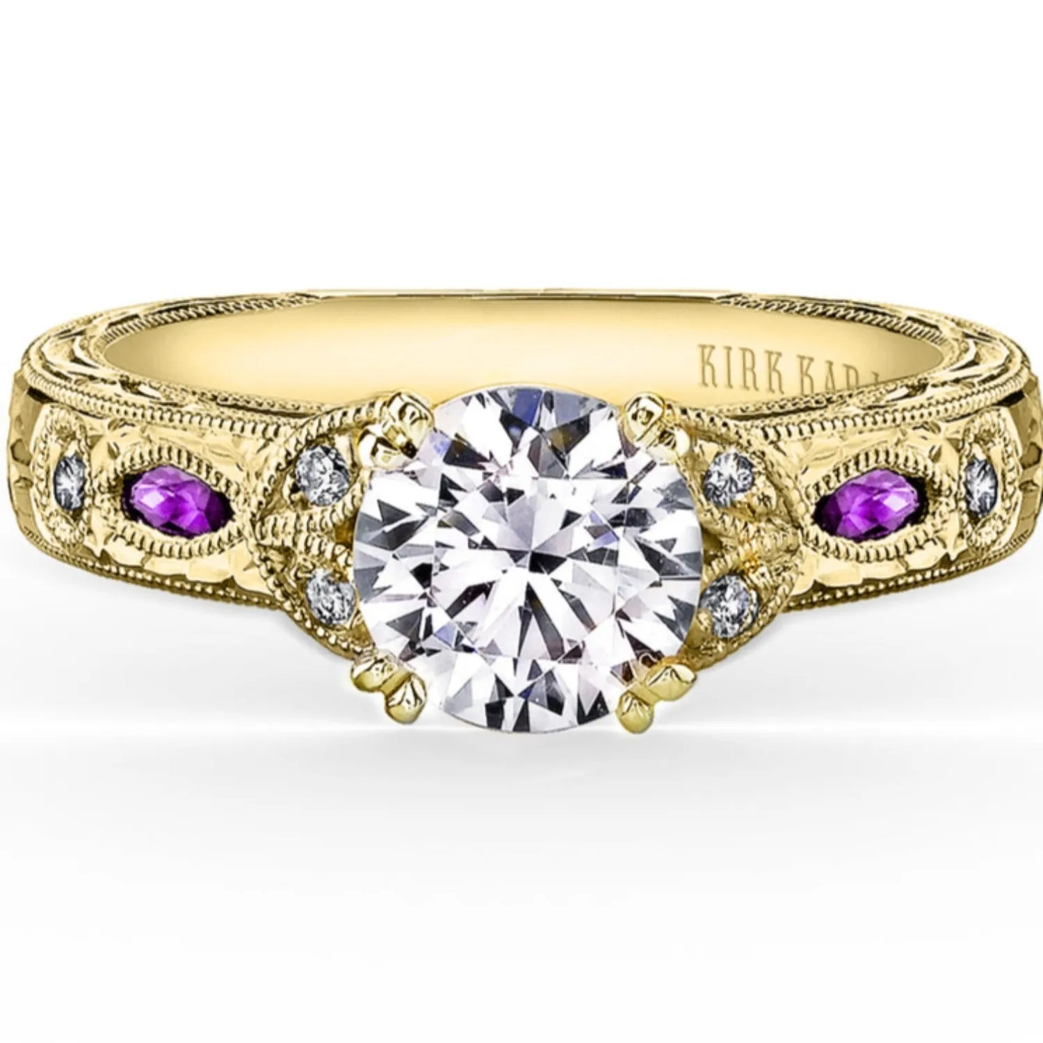 Kirk Kara "Dahlia" Marquise-Cut Vintage Amethyst Diamond Engagement Ring