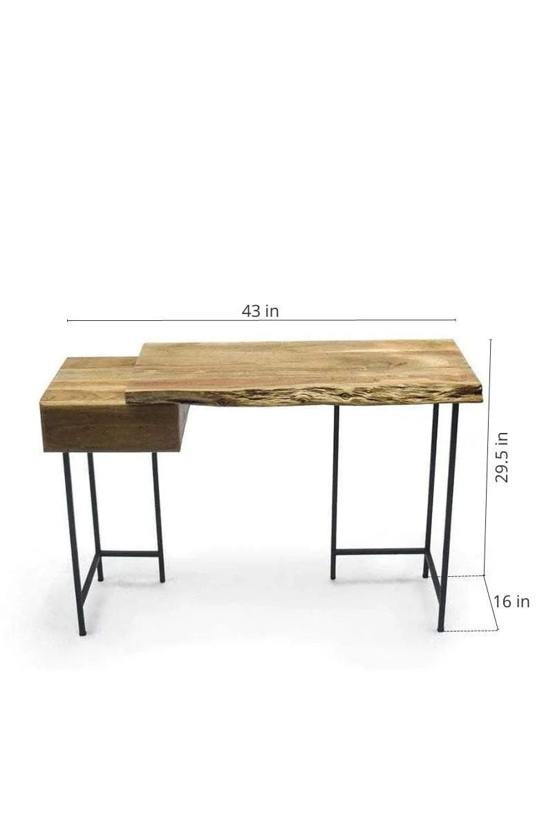 Koa Acacia Wood And Metal Console Table