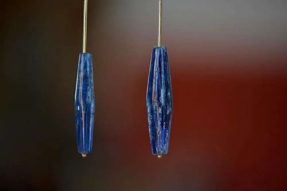 Kyanite and Lapis on Stick and Strand Earrings