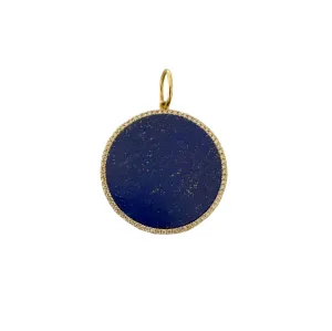 Lapis & Diamond Halo Pendant