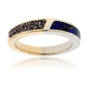 Lapis and Dinosaur Bone Inlay Ring