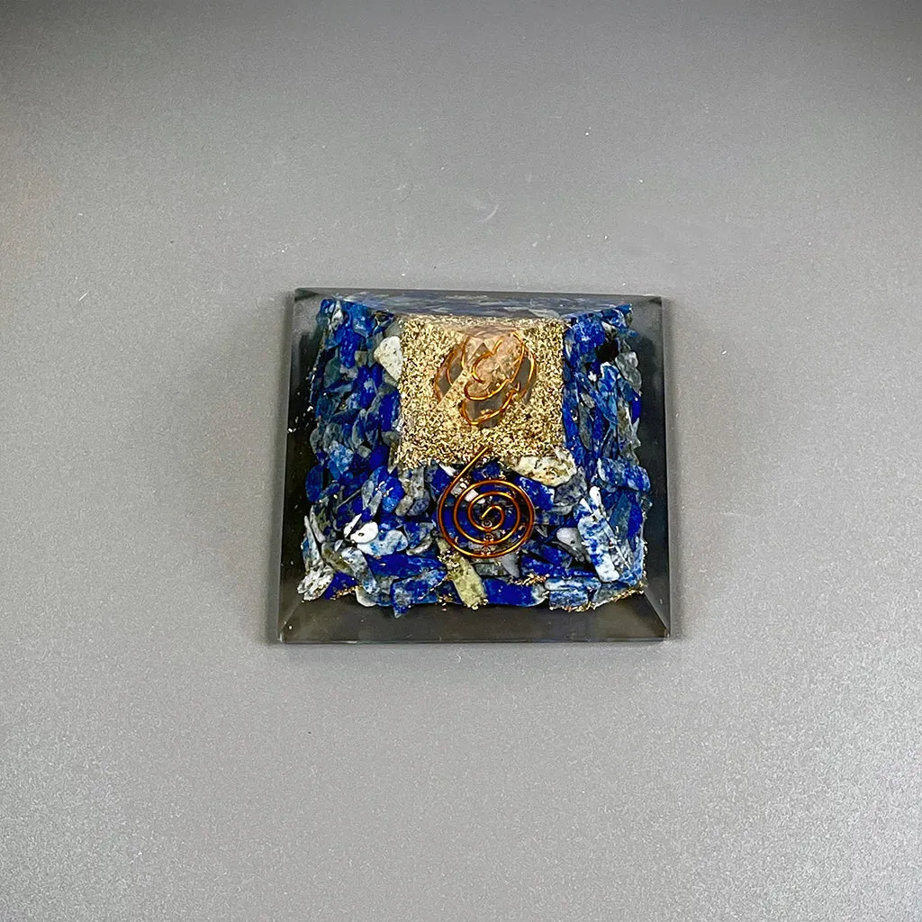 Lapis Lazuli Orgonite Crystal Pyramid with Copper 60mm