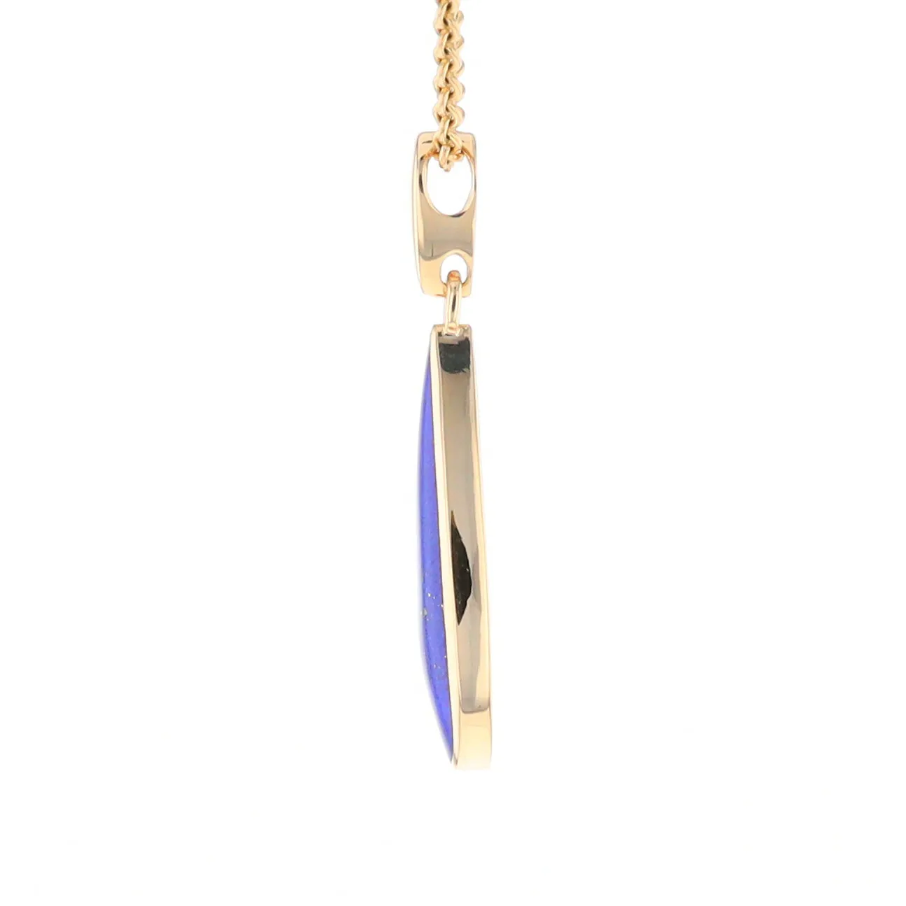 Lapis Tear Drop Inlaid Design Pendant