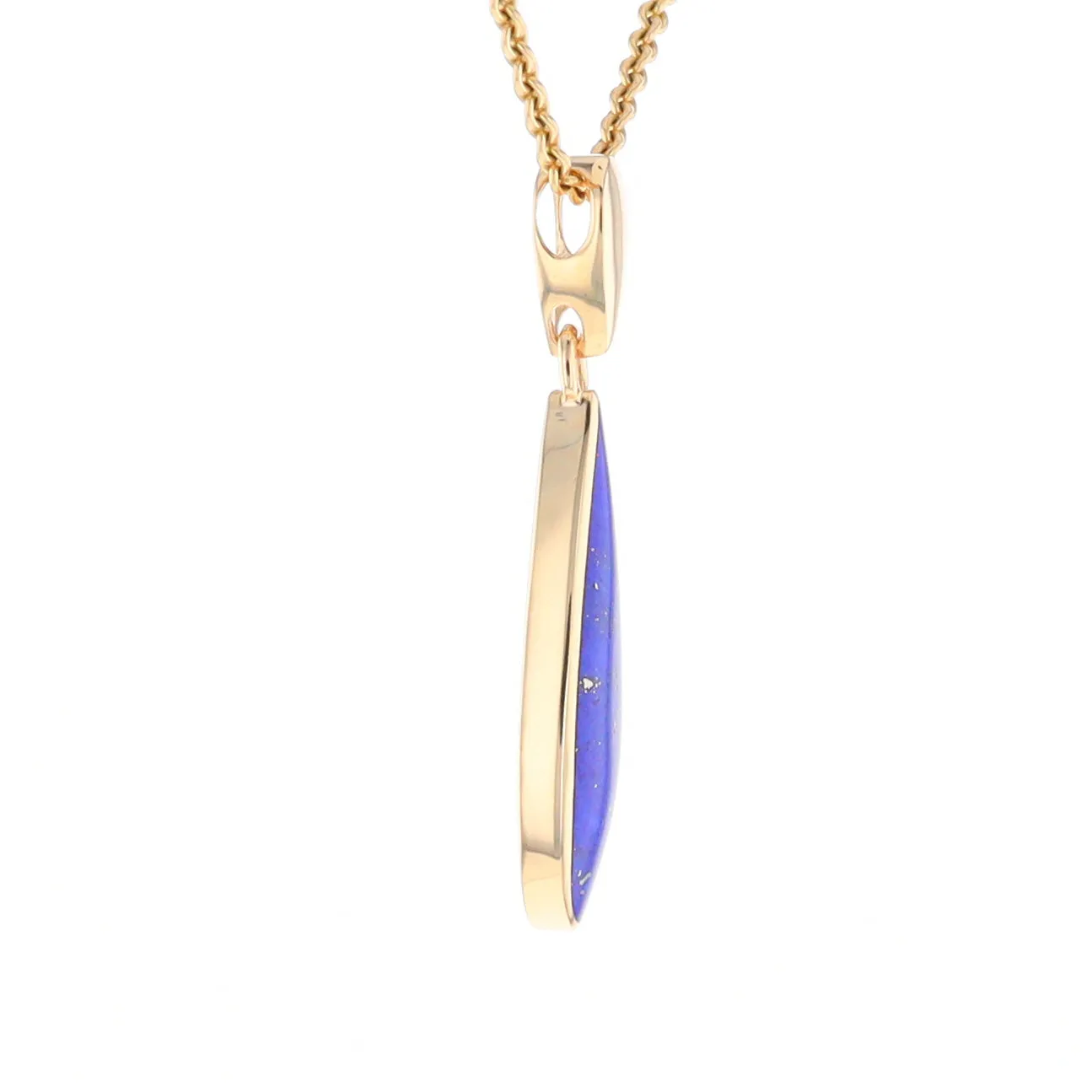 Lapis Tear Drop Inlaid Design Pendant