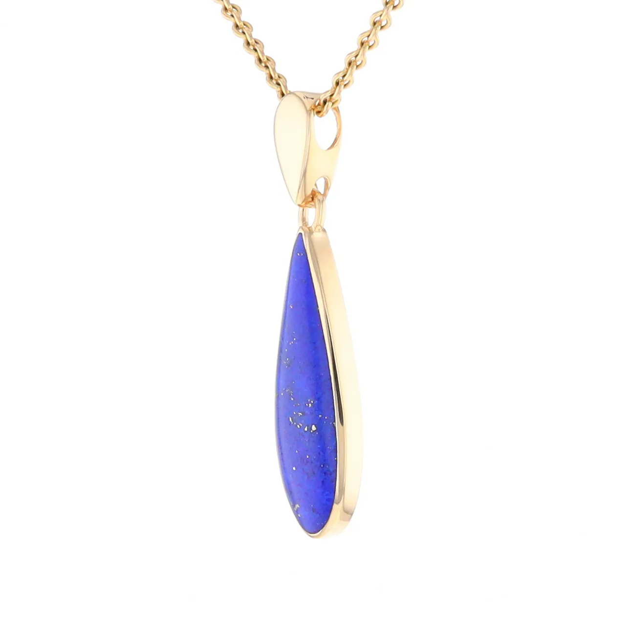 Lapis Tear Drop Inlaid Design Pendant