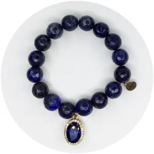 Lapis with Pavé Blue Sapphire Hidden Gem