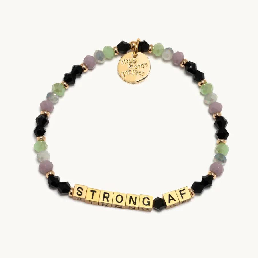 Little Word Project Strong AF Gold Bracelet S/M