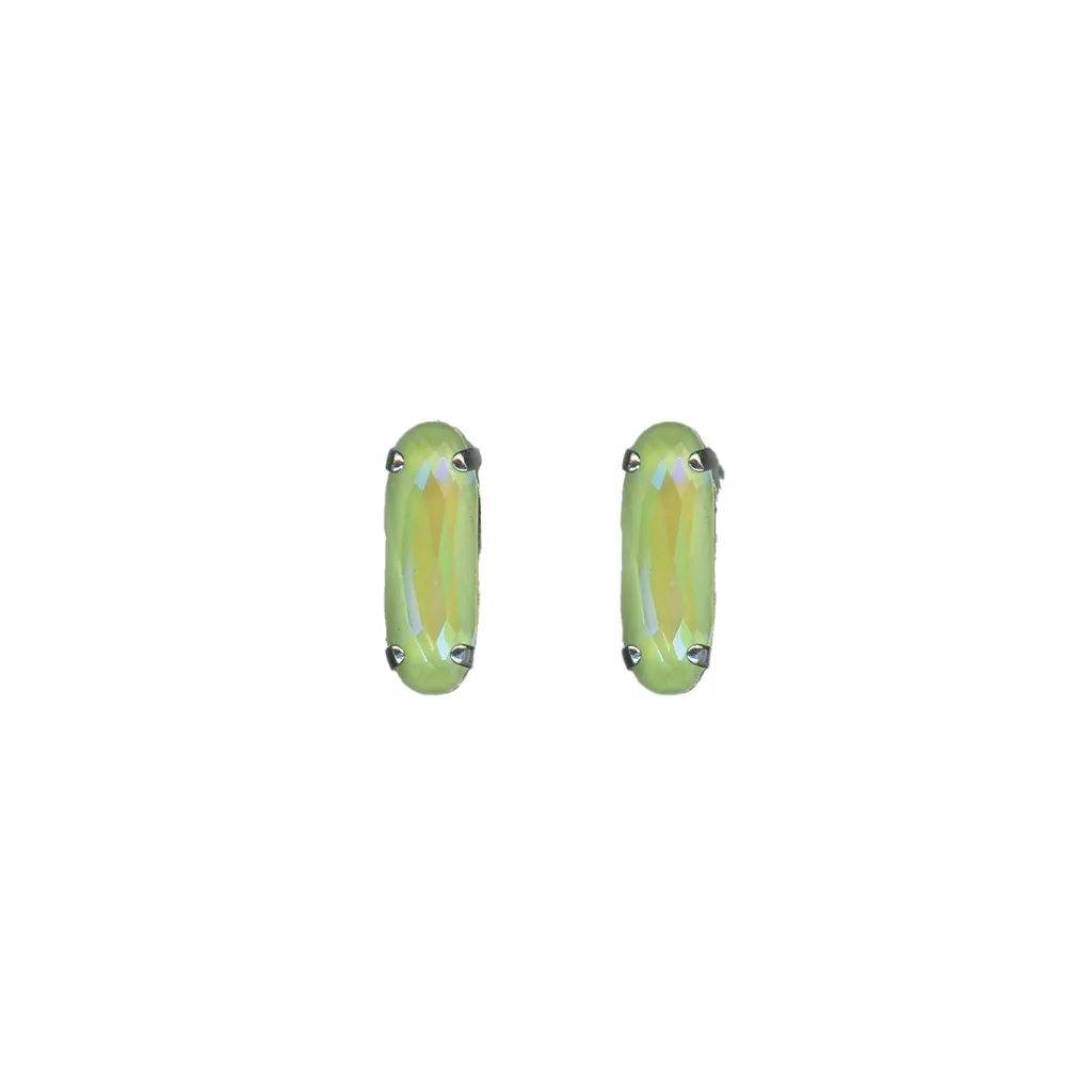 Long Oval Single Post Earring  in "Sun-Kissed Peridot" *Custom*