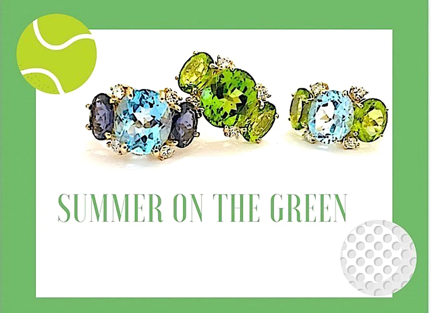 Medium GUM DROP™ Ring with Blue Topaz and Peridot and Diamonds