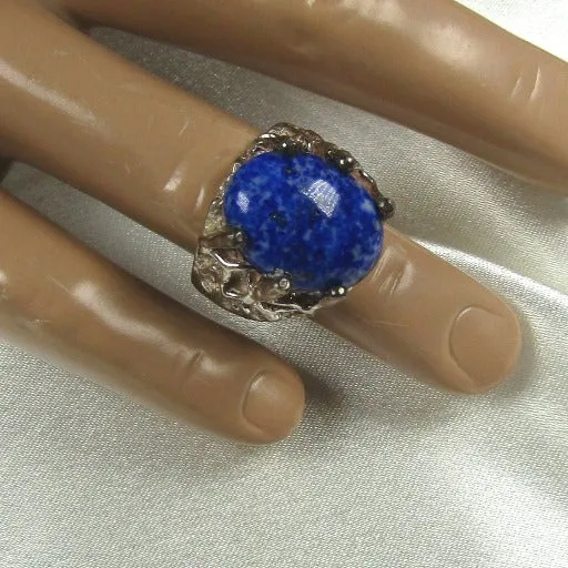 Men's  Blue Lapis Lazuli Sterling Silver Ring