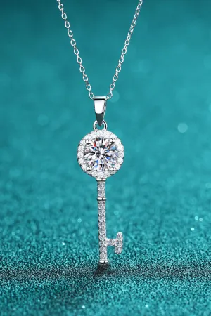 Moissanite Key Pendant Necklace