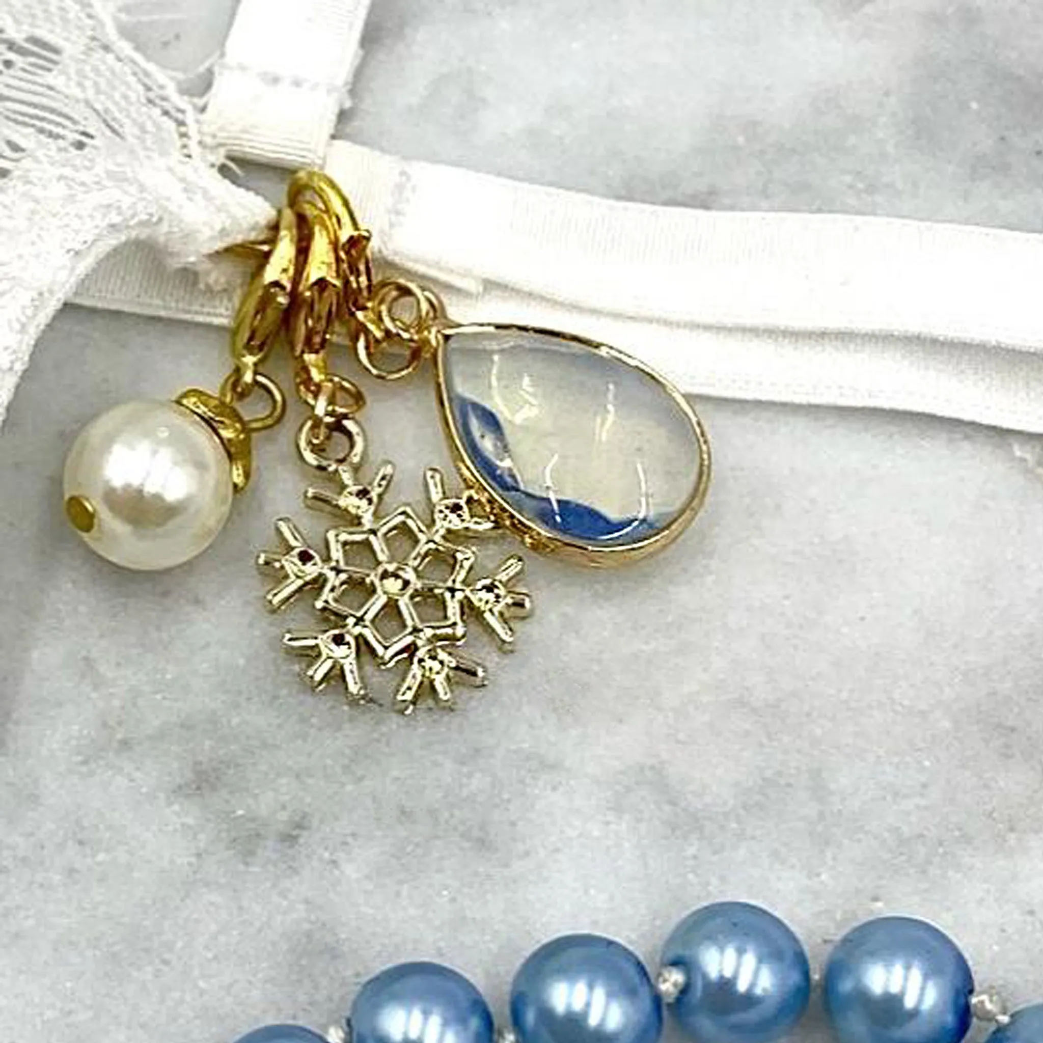 Moonstone Crystal Drop Charm