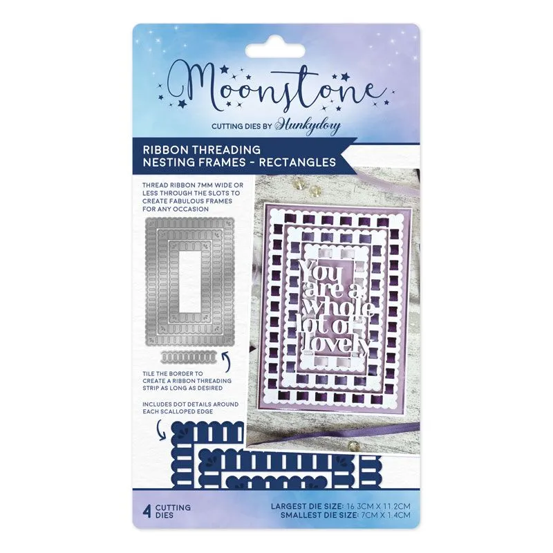 Moonstone Dies - Ribbon Threading Nesting Frames - Rectangles