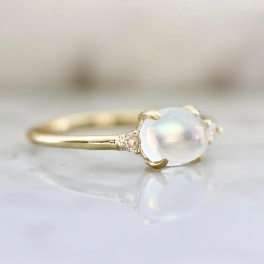 Moonstone Magic & Diamond Ring