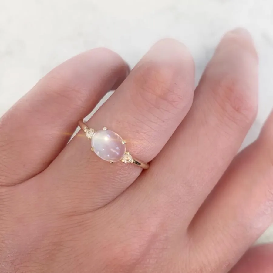 Moonstone Magic & Diamond Ring