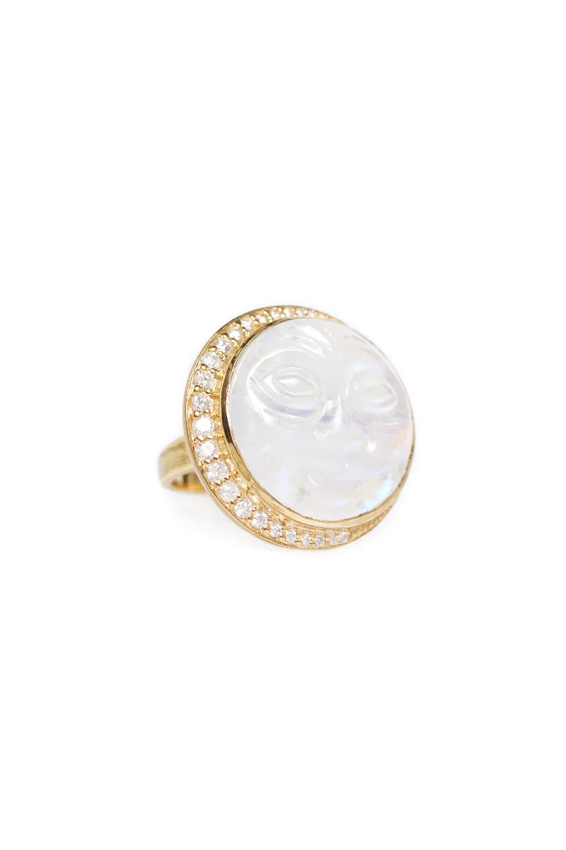 Moonstone Man in the Moon Ring