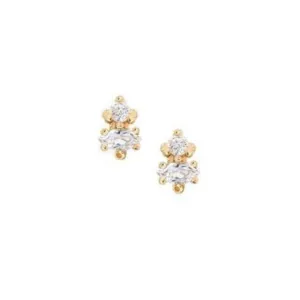 Moonstone Marquise   Diamond Studs