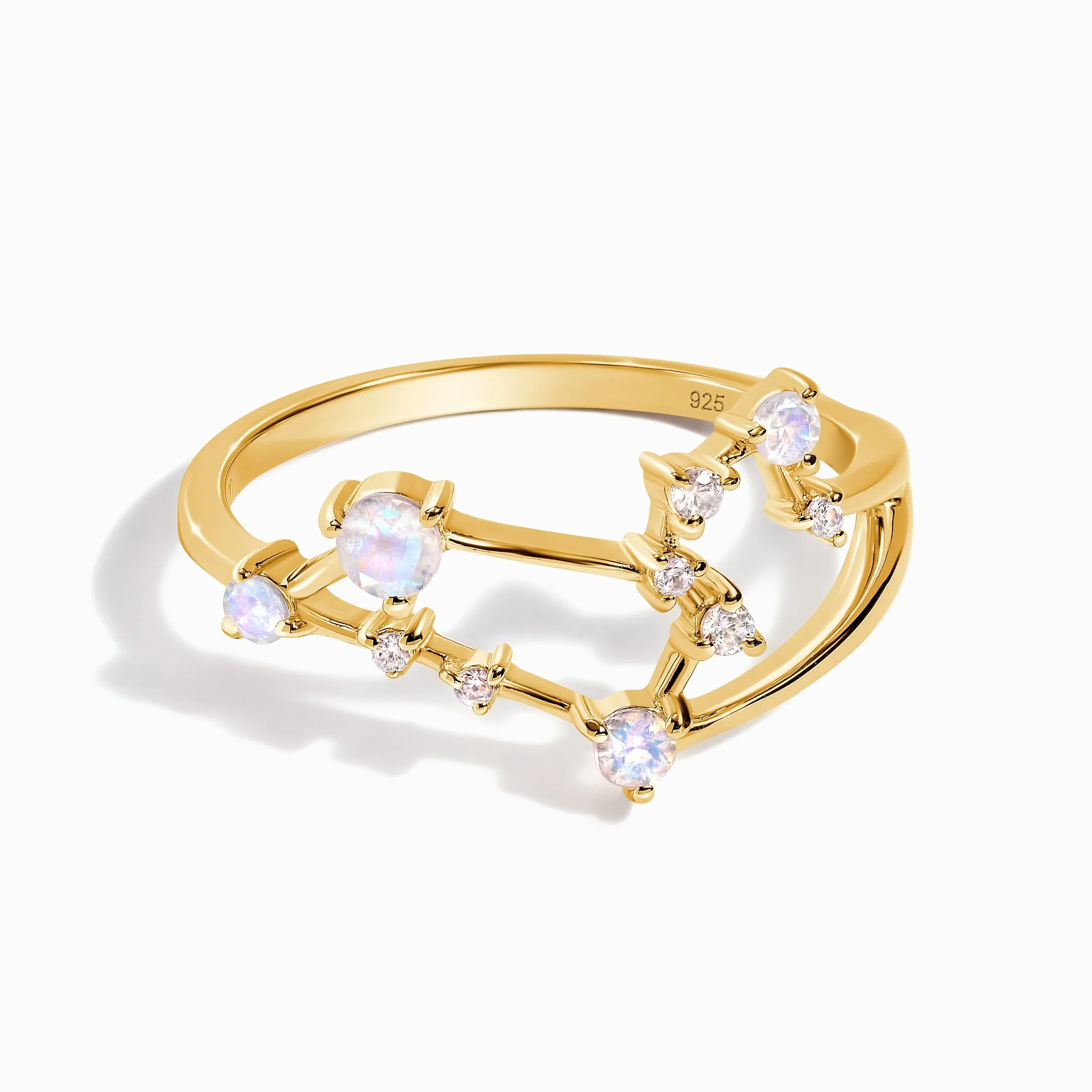 Moonstone Ring - Leo Zodiac Constellation