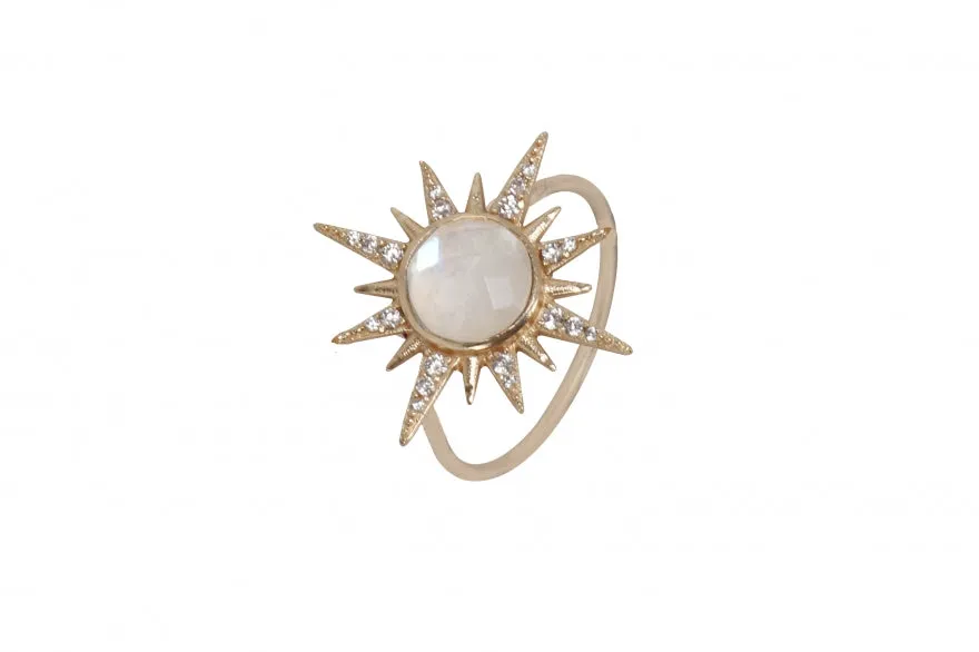 Moonstone Star Ring