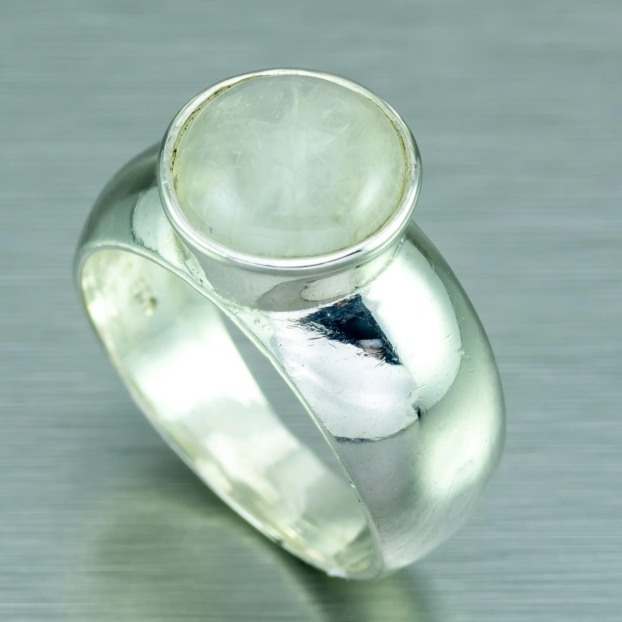 Moonstone Sterling Silver Band Ring