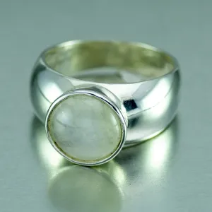 Moonstone Sterling Silver Band Ring