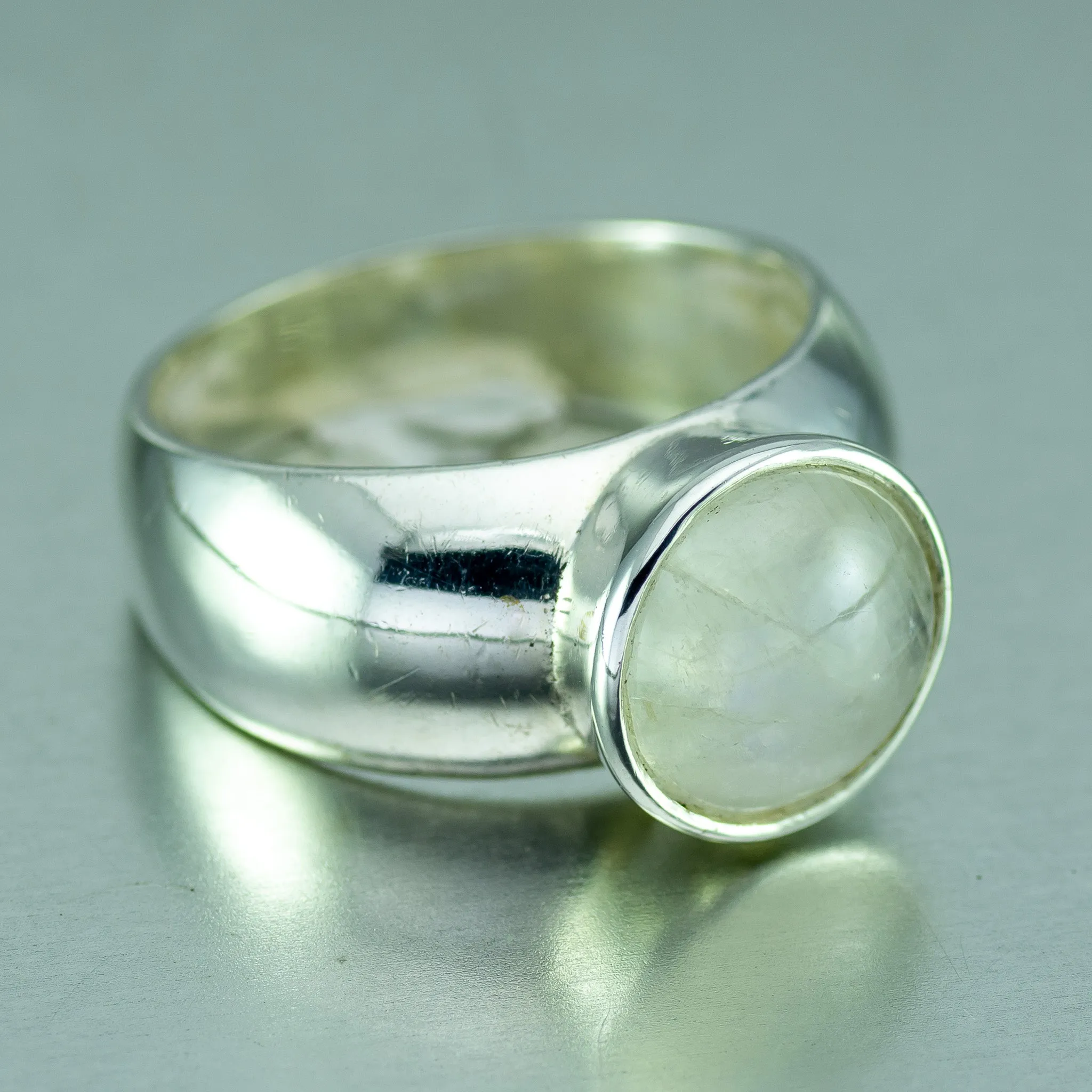 Moonstone Sterling Silver Band Ring