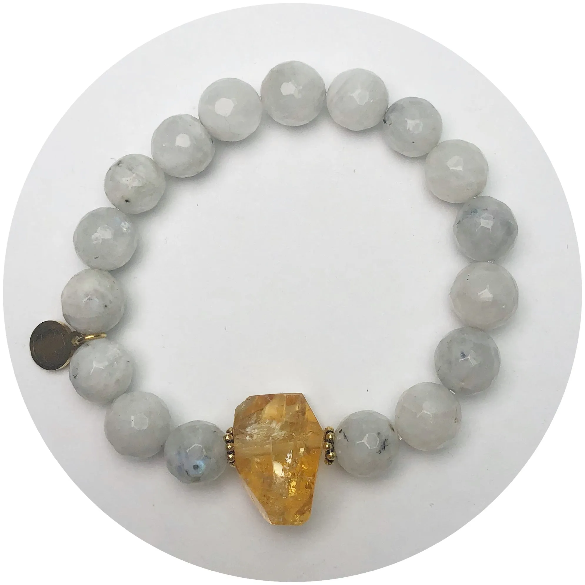 Moonstone with Citrine Nugget Rock Candy