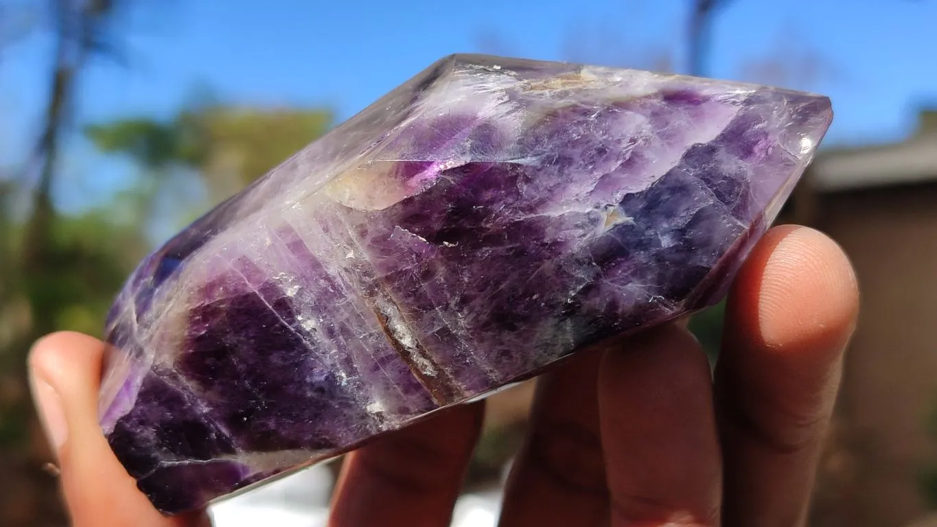 Natural Deep Purple Amethyst Points x 6 From Madagascar