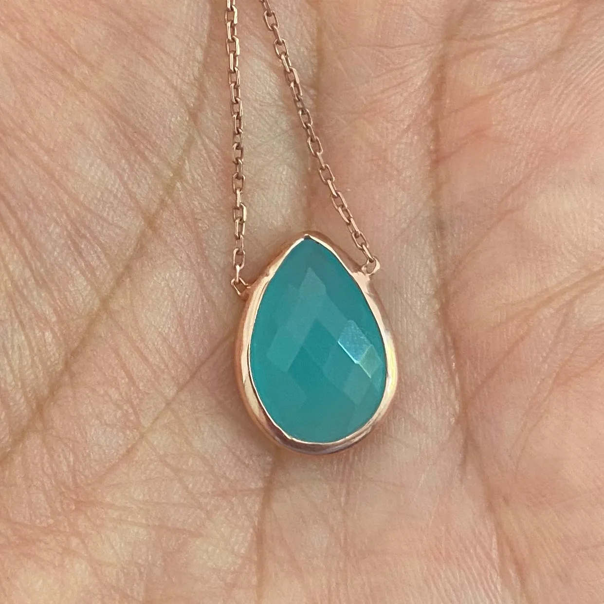 Natural Stone Droplet Necklace