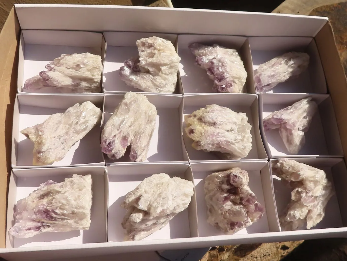 Natural Sugar Amethyst Clusters x 12 From Solwezi, Zambia