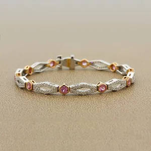 Neil Joseph Diamond Pink Sapphire Gold Bracelet