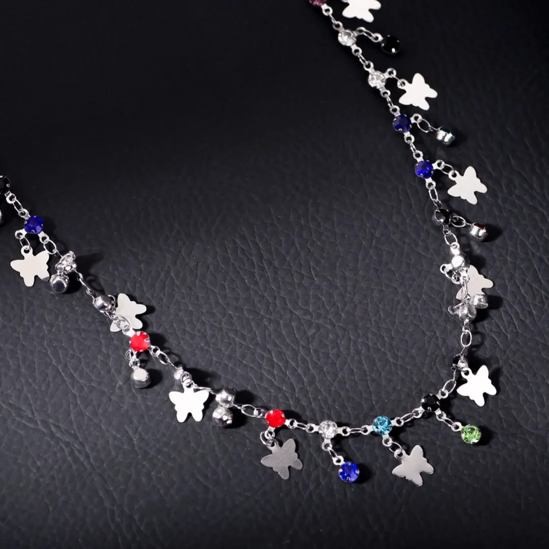 Niche Colorized Butterfly Zircon Dopamine Necklace For Women